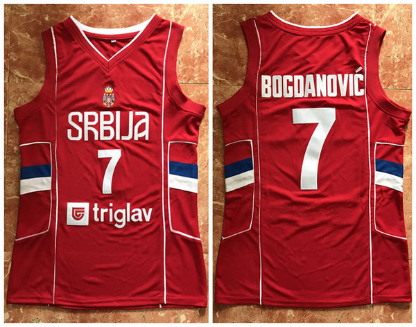 #7 Bogdan Bogdanovic Team Serbia Retro Classic Basketball Jersey Mens Stitched Jerseys