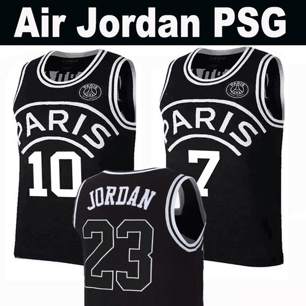 New 2019 PSG Paris Jersey 23 Michael JD 10 NEYMAY JR 7 MBAPPE Paris Basketball Jerseys Black Wholesale Mix Order Fast Shipping