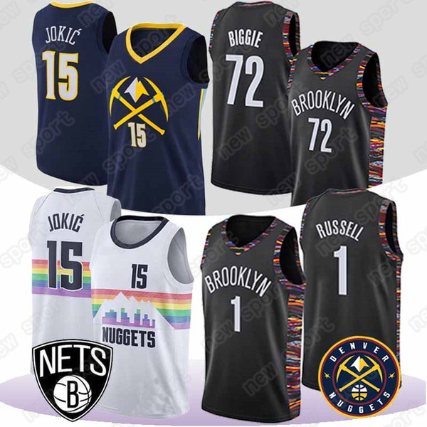 15 Jokic jerseys 1 Russell jersey 72 Biggie jerseys men 2019 high quality cheap basketball shirt