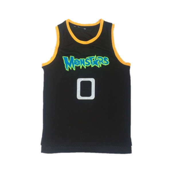 #0 Alien Basketball Jersey Stitched Space Jam Movie Jersey Tune Squad Monstars Black Jersey Size S-XXL