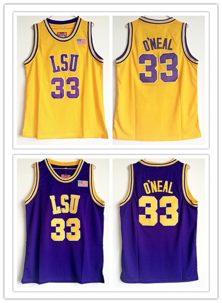 2018 LSU Tigers Jerseys $33 Shaquille O'Neal basketball jerseys Stitched embroidery jerseys for man size S-3XL