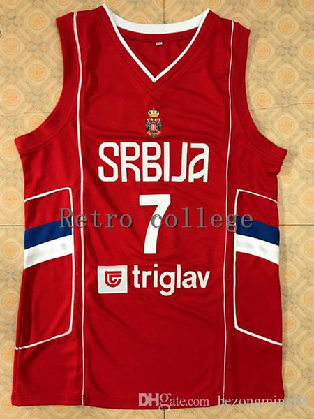 High Quality #7 Bogdan Bogdanovic 2017 Team Serbia Basketball Jerseys Men Embroidery