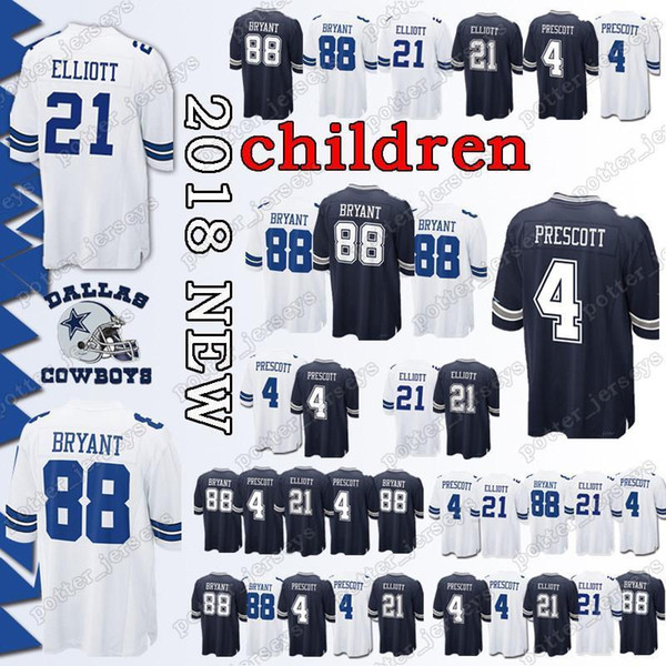 Youth Dallas Cowboys 21 Ezekiel Elliott Jerseys 4 Dak Prescott 88 Dez Bryant Jersey Cheap Sales Top Quality Promotion