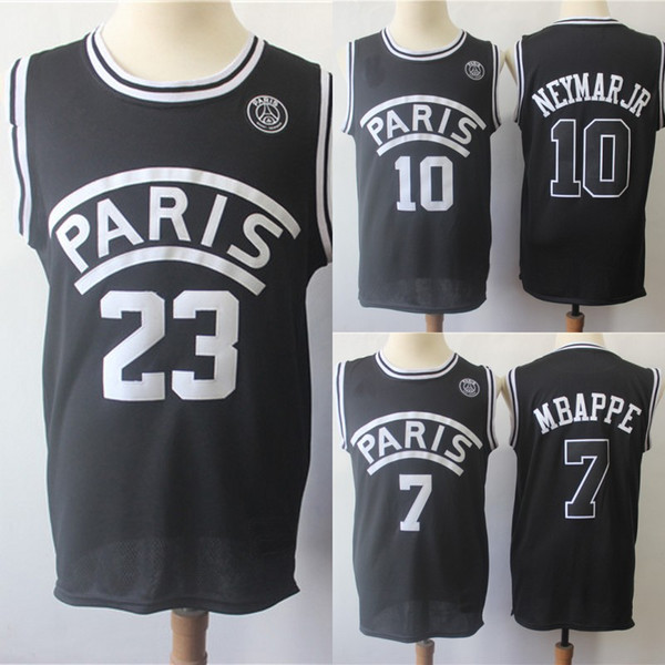 AJ PSG Paris Movie Jersey 23 Michael 10 NEYMAY JR 7 MBAPPE Paris Basketball Jerseys Black Wholesale Mix Order Fast Shipping