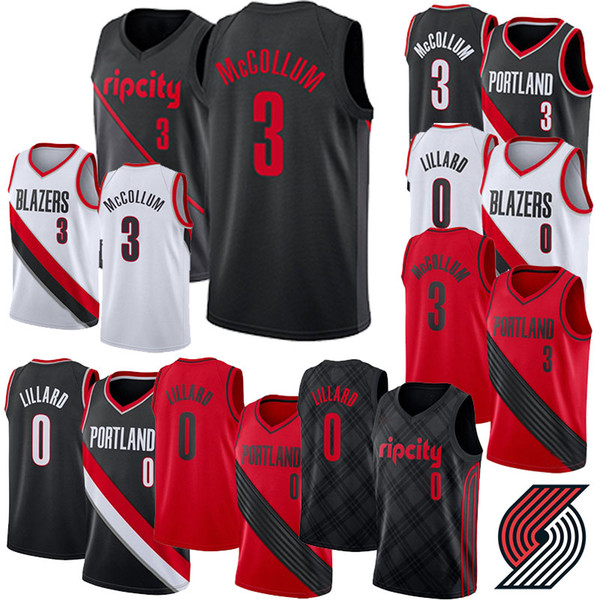 2019 Cheap Mens Basketball Jerseys 0 Damian Lillard 27 Jusuf Nurkic Jerseys 3 C.J. Black McCollum New