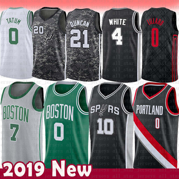 NCAA Damian 0 Lillard Demar 10 DeRozan Derrick 4 White University Jersey Jayson Jaylen Tatum 7 Brown Manu 20 Ginobili Tim 21 Duncan jerseys