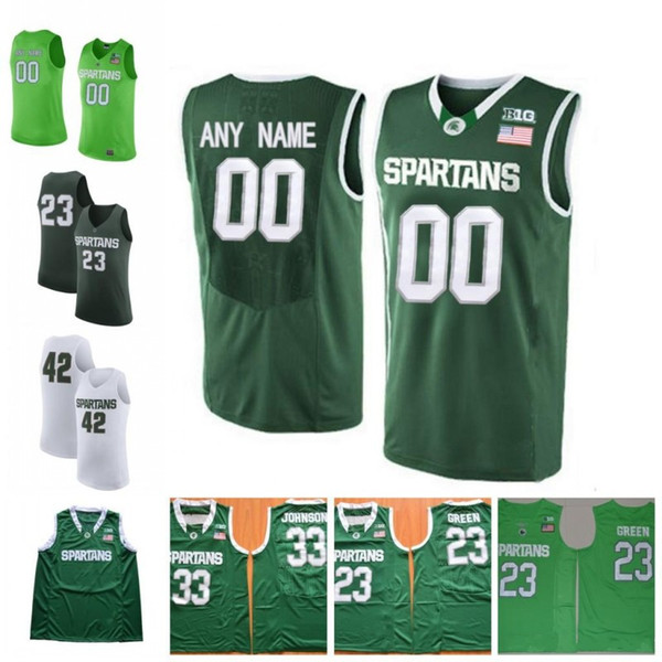 Custom Michigan State Spartans College Basketball Jerseys Any Name Number #22 Miles Bridges 23 Draymond Green 33 Magic Johnson 44 Nick Ward