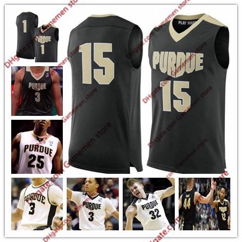 Carsen Edwards Custom Purdue Boilermaker 1 Aaron Wheeler 15 Tommy Luce 32 Matt Haarms black white Stitched NCAA College Basketball Jerseys