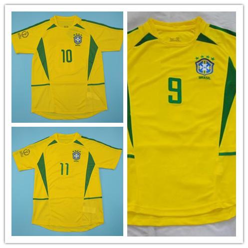 2002 Brazil home jersey 02 Brasil retro classic shirts Carlos Romario Ronaldo Ronaldinho Jersey camisa de futebol short sleeve Shirts