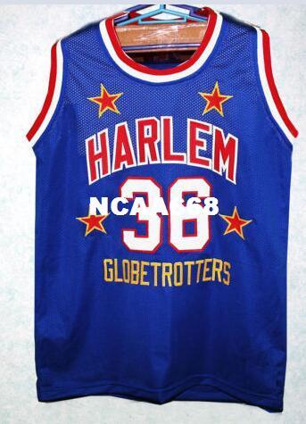 Men #36 HARLEM GLOBETROTTERS JERSEY MEADOWLARK LEMON SEWN NEW AUTHORIZED College jersey Size S-4XL or custom any name or number jersey