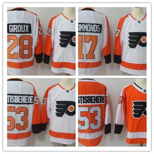 Philadelphia Flyers #17 Wayne Simmonds19 Nolan Patrick 28 Giroux 53 Gostisbehere Blank Orange Mens Youth Womens Stitched Hockey Jerseys