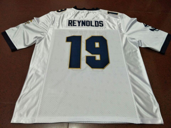 Men Navy Midshipmen #19 Keenan Reynolds real Full embroidery College Jersey Size S-4XL or custom any name or number jersey