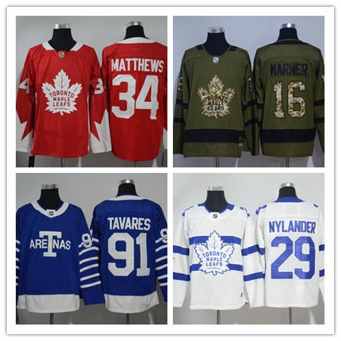 Toronto Maple Leafs 91 John Tavares Hockey jersey 16 Mitch Marner 44 Morgan Rielly 31 Frederik Andersen 29 William Nylander Jersey