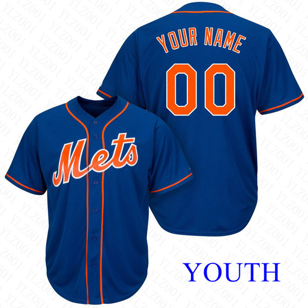 Youth Michael Conforto Jersey Custom NY Mets Stitched Mike Piazza Yoenis Cespedes Robinson Cano Kids Jacob deGrom Baseball Jersey