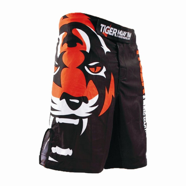 The new 2015 tigers printing MMA loose boxing muay Thai shorts Sweat quick-drying fight training shorts Global free shipping