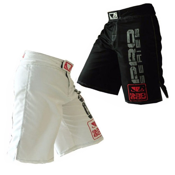 New Promotion Black White Mens Mma Boxing Trunks Muay Thai Fight Shorts Sanda Fight Wear Cheap Mixed Martial Arts Kickboxing