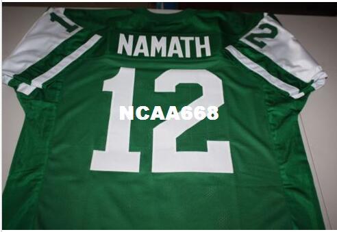 Men JOE NAMATH #12 QB SEWN STITCHED HOME RETRO JERSEY Full embroidery Jersey Size S-4XL or custom any name or number jersey