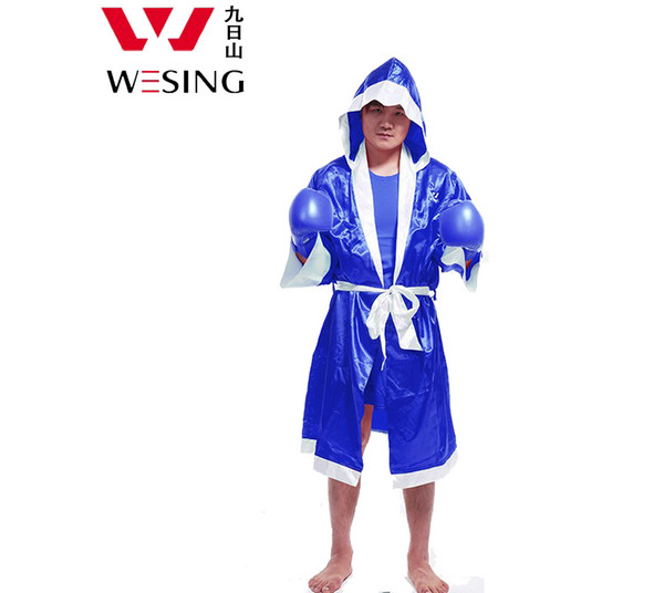 Wholesale-Free shipping Wesing red man boxing uniform Boxing cloak