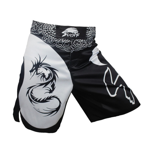 MMA black boxing dragon cotton loose size training kickboxing shorts muay thai shorts cheap mma shorts boxeo