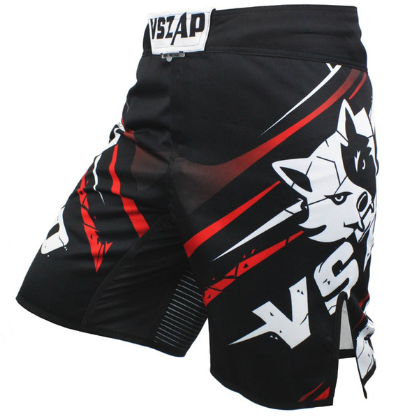 Vszap Men's Muay Thai Boxing Shorts Printing Mma Shorts Fight Grappling Short Polyester Kick Gel Thai Boxing Shorts Mma Boxe