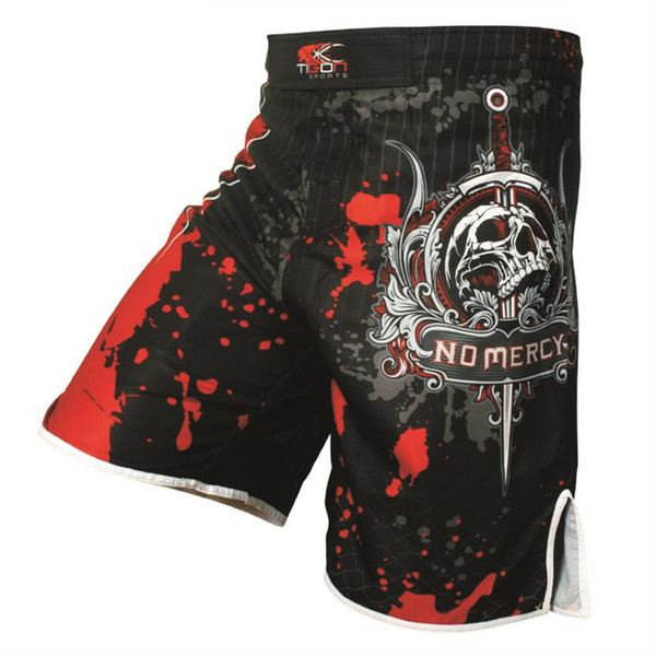 2018 Men's Skeleton Skull Cool Printing Head Wrestling Pants Muay Thai Boxing Shorts Cheap Mma Shorts Muay Thai Boxing Trunks