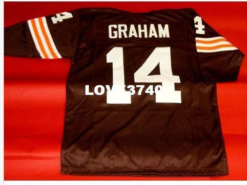 Men #14 OTTO GRAHAM CUSTOM 3/4 SLEEVE RETRO College Jersey size s-4XL or custom any name or number jersey