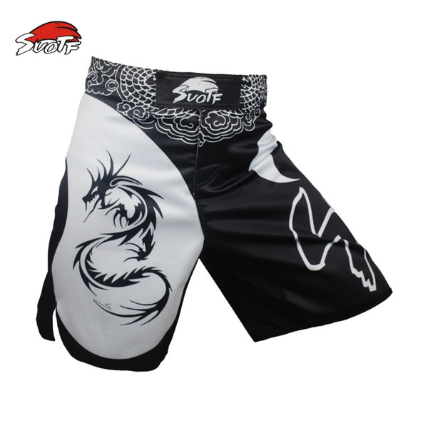 Suotf Mma Dragon Boxing Domineering Motion Picture Cotton Loose Size Training Kickboxing Shorts Muay Thai Boxing Mma Shorts