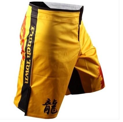 Free Shipping Fighting Shorts Muay Thai Shorts Boxing Pants Men's Sport Clothes M-XXXL Boxeo Free Combat Pants Golden Flame