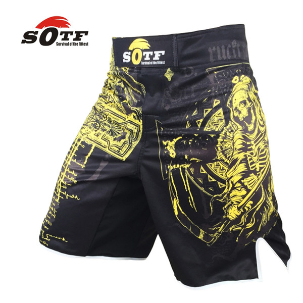 Mma Boxing Splicing Machinery Black Letters Personalized Boxer Shorts Training Shorts Muay Thai Boxing Kickboxing Shorts