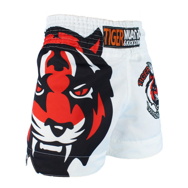 MMA white black Tiger Muay Thai boxing match Sanda training fighting shorts muay thai clothing boxing shorts mma muay thai clothing