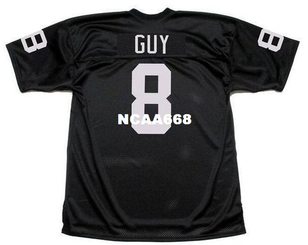 Men Ray Guy #8 Te Sewn Stitched RETRO JERSEY Full embroidery Jersey Size S-4XL or custom any name or number jersey