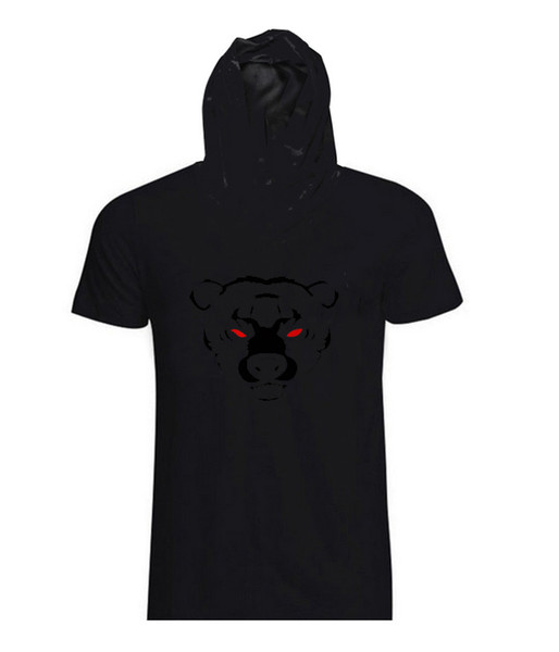 2019 fashion the bear printing pattern pure Cotton Hoodie Sweatshirts fitness clothes bodybuilding gym hoodies short sleeves men