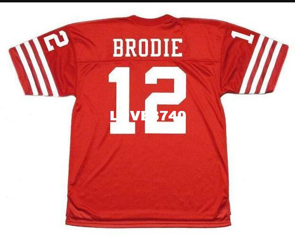 Men #12 JOHN BRODIE 1973 Sewn Stitched RETRO JERSEY Full embroidery Jersey Size S-4XL or custom any name or number jersey