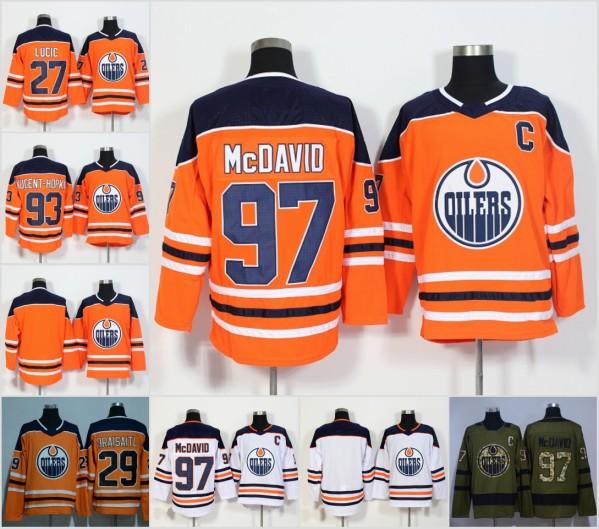 Hockey Jerseys News Edmonton Oilers 97 Connor McDavid Jersey 99 Wayne Gretzky 29 Leon Draisaitl 27 Milan Lucic 93 Ryan Nugent-Hopkins