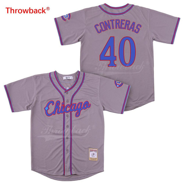 Throwback Jersey Men's Chicago 40 Contreras Jerseys Baseball Jersey Size S-XXXL Shirt Wholesale Stiched Cheap