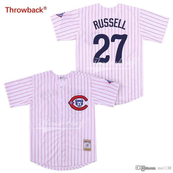 2019 Jersey Men's Chicago Russell Jerseys Baseball Jersey White Grey Cream Blue Shirt Fast Shipping Wholesale