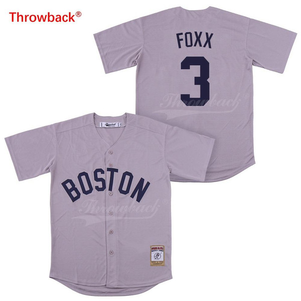 Throwback Baseball Jersey Men's Boston Jersey Foxx Jerseys Colour White Black Red Grey Green Dark Blue Size S-XXXL 2019021813