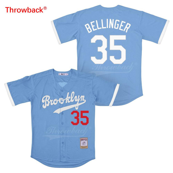 Throwback Jersey Men's Brooklyn Jersey Bellinger Baseball Jerseys Shirt Stiched Size S-XXXL Colour White Gray Blue Black