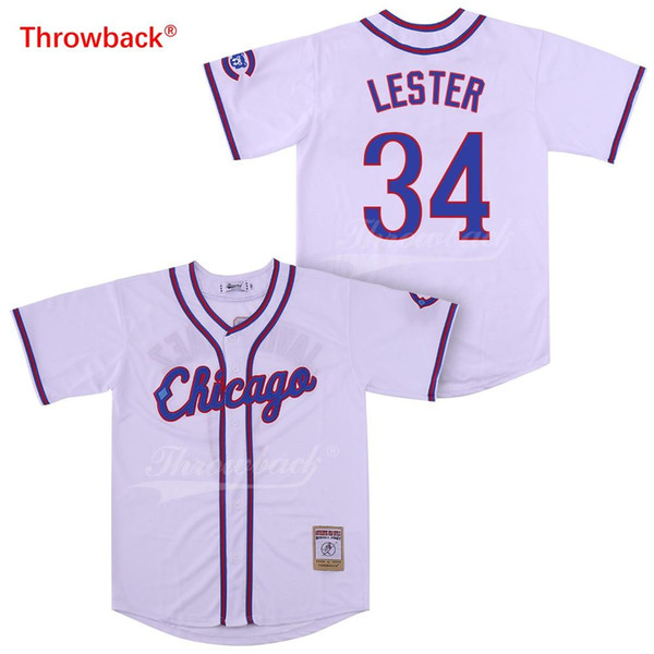 Throwback Jersey Men's Chicago Lester Jerseys Baseball Jersey Shirt Wholesale Stiched Cheap Various Colors