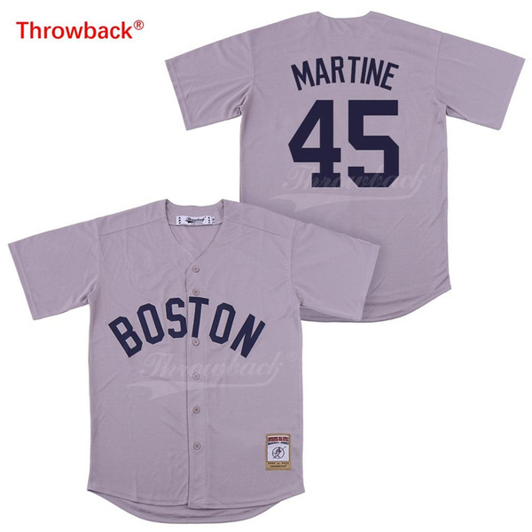 Throwback Baseball Jersey Men's Boston Jersey Martine Jerseys Colour White Black Red Grey Green Dark Blue Shirt Stiched Cheap