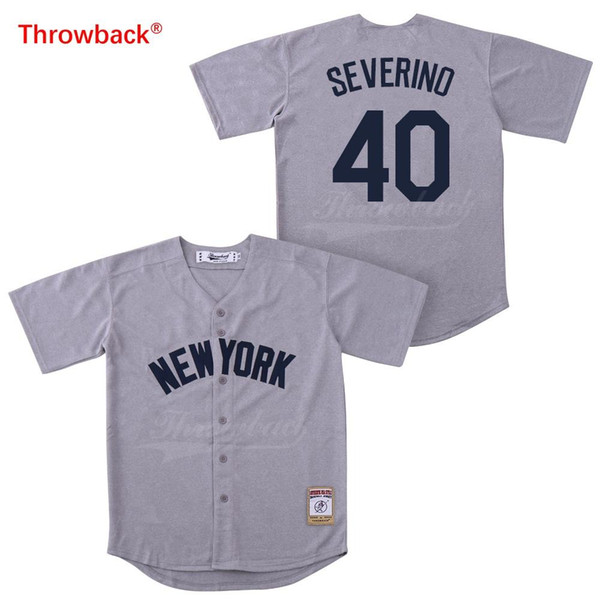 Throwback Jersey Men's New York Jersey Severino Baseball Jerseys Gray Shirt Stiched Wholesale Cheap 2019021805