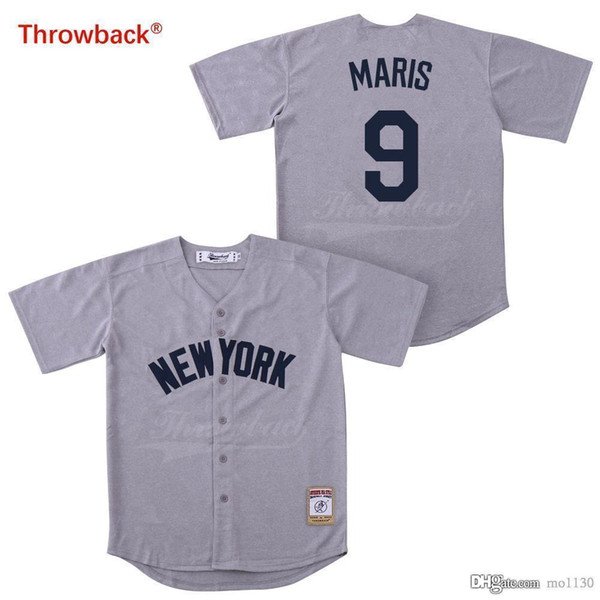 Throwback Baseball Jersey Men's New York Jersey Player Maris Jerseys Colour Gray Shirt Stiched Wholesale 2019021817