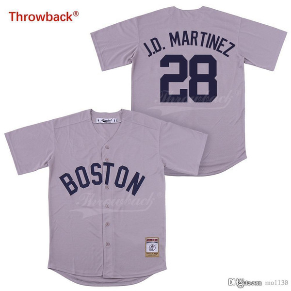 Throwback Baseball Jersey Men's Boston Jersey J.D. Martinez Jerseys Colour White Black Red Grey Green Dark Blue 2019021814