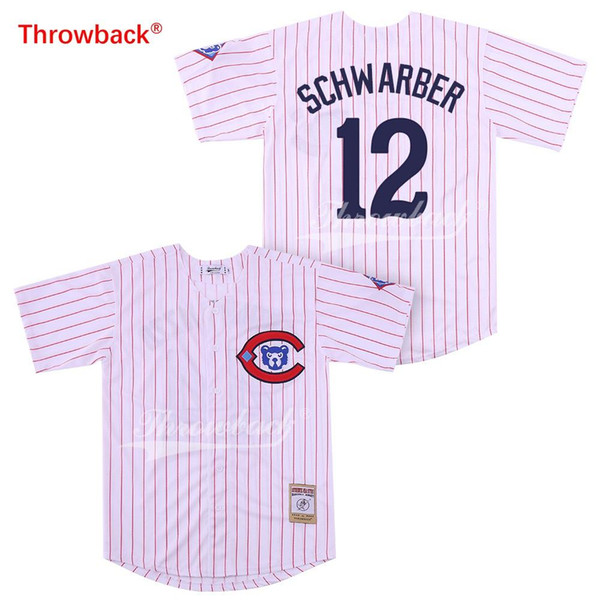 Throwback Jersey Men's Chicago Schwarber Jerseys Baseball Jersey Colour White Grey Cream Blue Shirt Wholesale Stiched Cheap