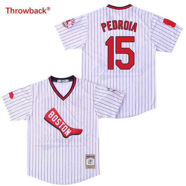 Throwback Jersey Men's Boston Pedroia Jerseys Baseball Jersey Shirt Stiched Cheap Size S-XXXL Free Shipping 2019021828