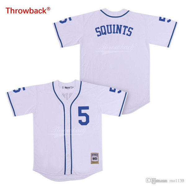 Throwback Jersey men's The Sandlot Movie Baseball Jerseys Squints Jerseys 5 White Shirt Stiched Size S-3XL Free Shipping