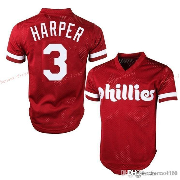 Men Women Youth 3 Bryce Harper Philadelphia Baseball Jerseys 2019 New Mesh Retro Majestic Alternate Official Cool Base Kids Jersey