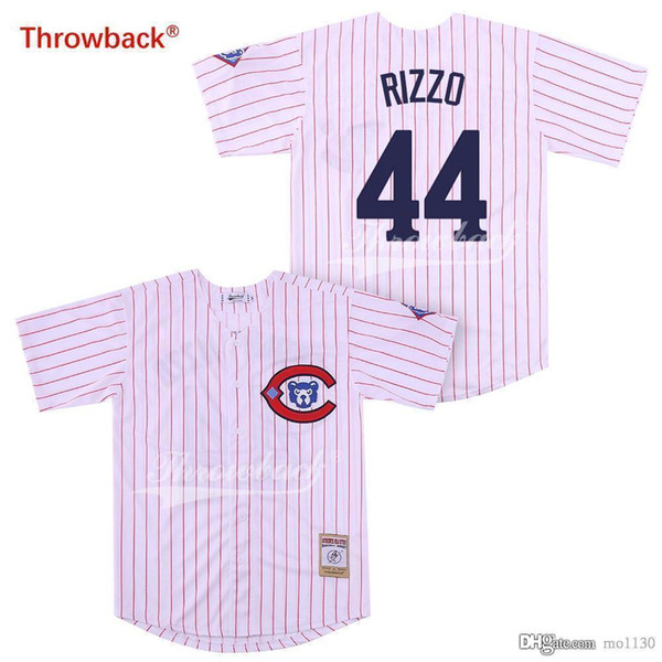 Throwback Jersey Men's Chicago Rizzo Jerseys Baseball Jersey Shirt Wholesale Stiched Cheap Color White Blue Gray