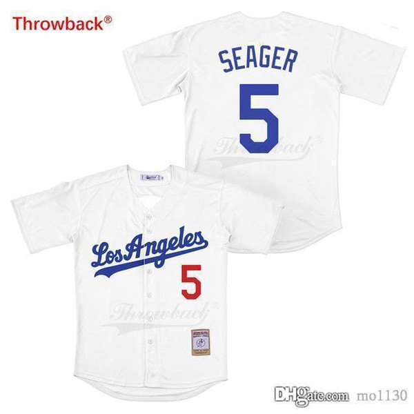 Throwback Jersey Men's Los Angeles Jersey Seager Movie Baseball Jerseys Shirt Stiched Size S-3XL Free Shipping