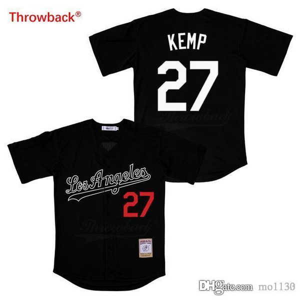 Throwback Jersey Men's Los Angeles Kemp Jersey Movie Baseball Jerseys Colour White Blue Gray Black Fast Shipping 2019021829